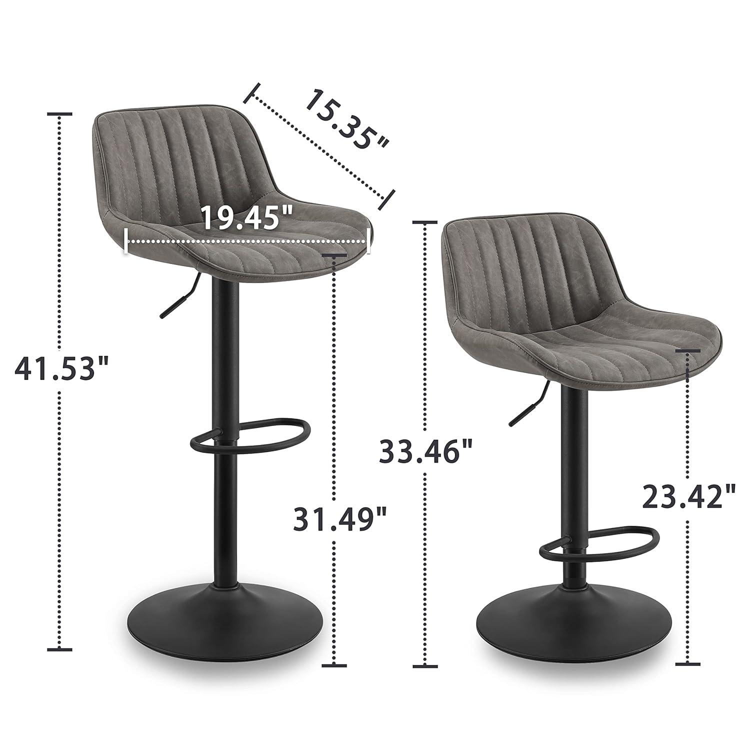 17 Stories Jaiven Swivel Upholstered Adjustable Height Counter Stool with Metal Frame (Set of 2)