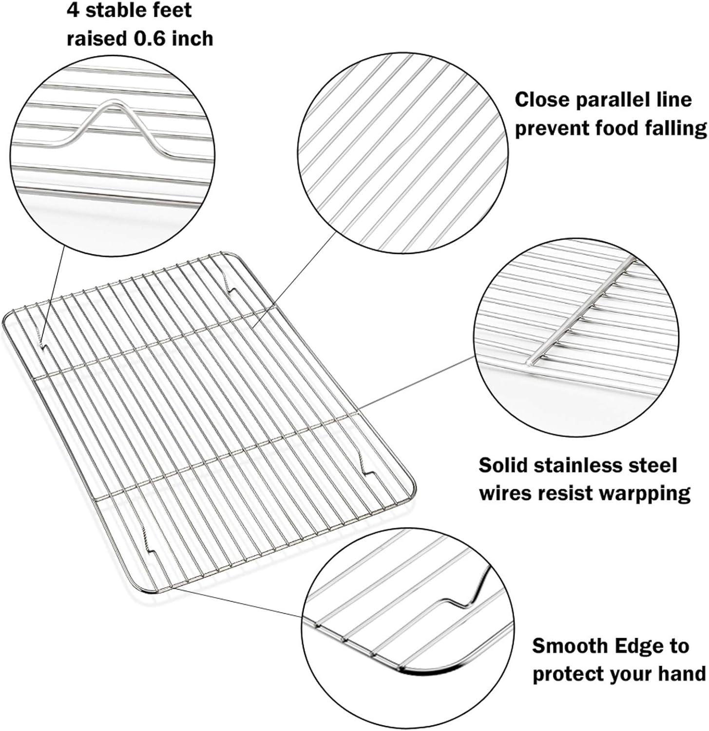 Stainless Steel Baking Sheet and Rack Set, 4 Sizes