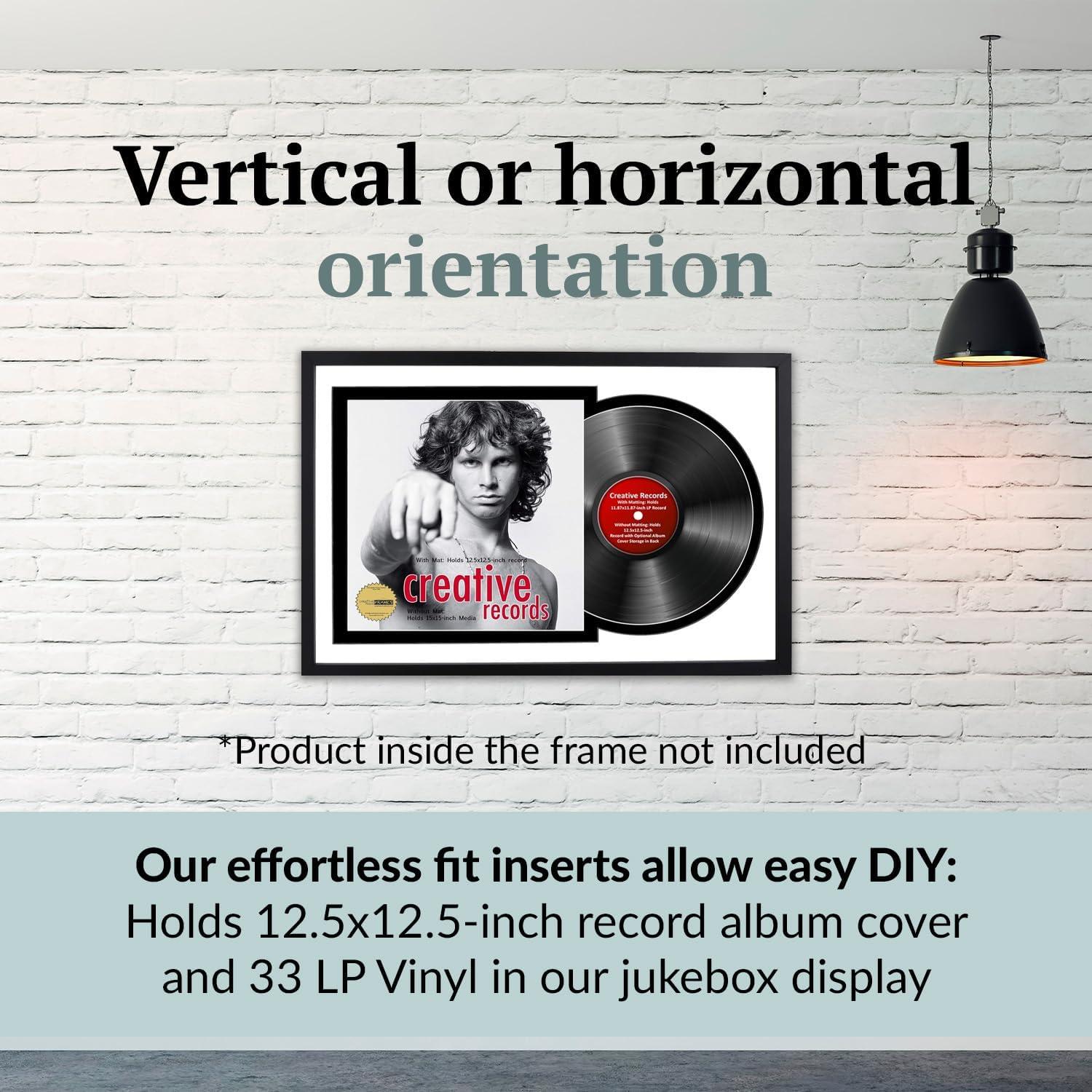 Black Jukebox Record Frame with Double Matting