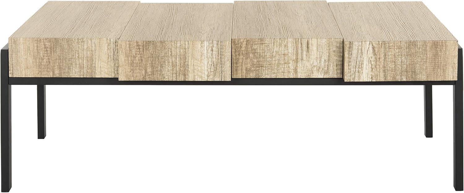Alexander Coffee Table - Multi Brown/Black Metal Legs - Safavieh
