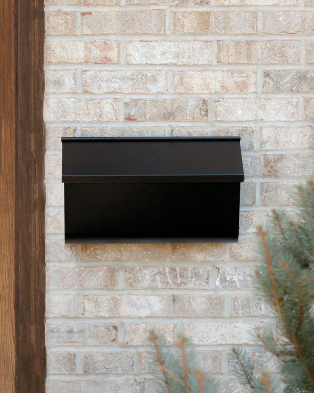 Medium Black Powder-Coated Steel Wall Mount Mailbox