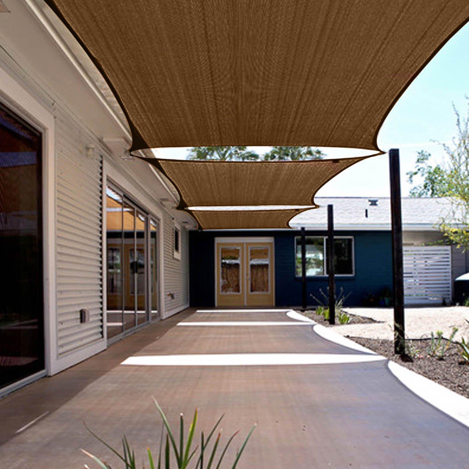 Khomo Gear Sun 8' x 12' Rectangular Shade Sail – UV Block, Outdoor Canopy for Patio & Garden