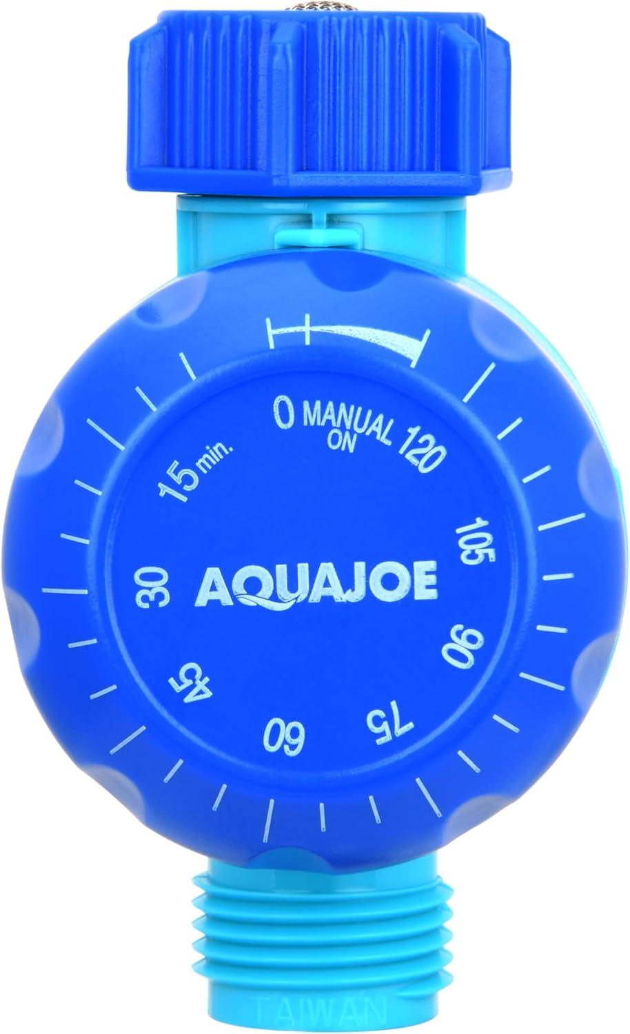 Restored Aqua Joe AJ-WTX2 Set of 2 Manual Water Timers Dual-Zone Coverage 2 Hours Max Timer Built-In Timer Bypass Function (Refurbished)