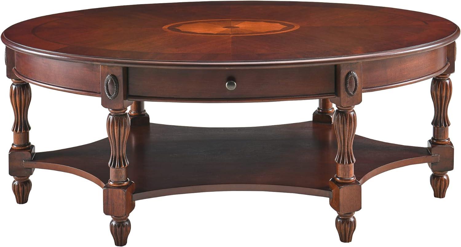 Solid Wood Coffee Table Console Table with Storage Drawer With drawers Coffee Table Wood, Cherry Coffee Tables