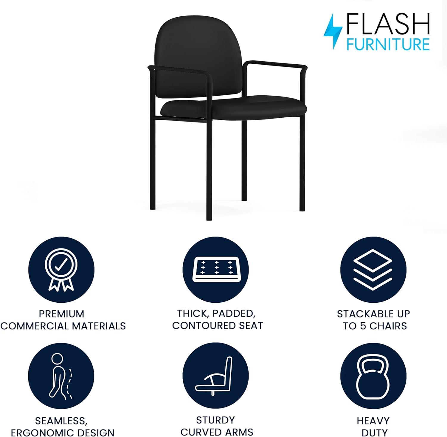 Prather Tania Comfort Vinyl Upholstered Stackable Side Reception Chair by Flash Furniture