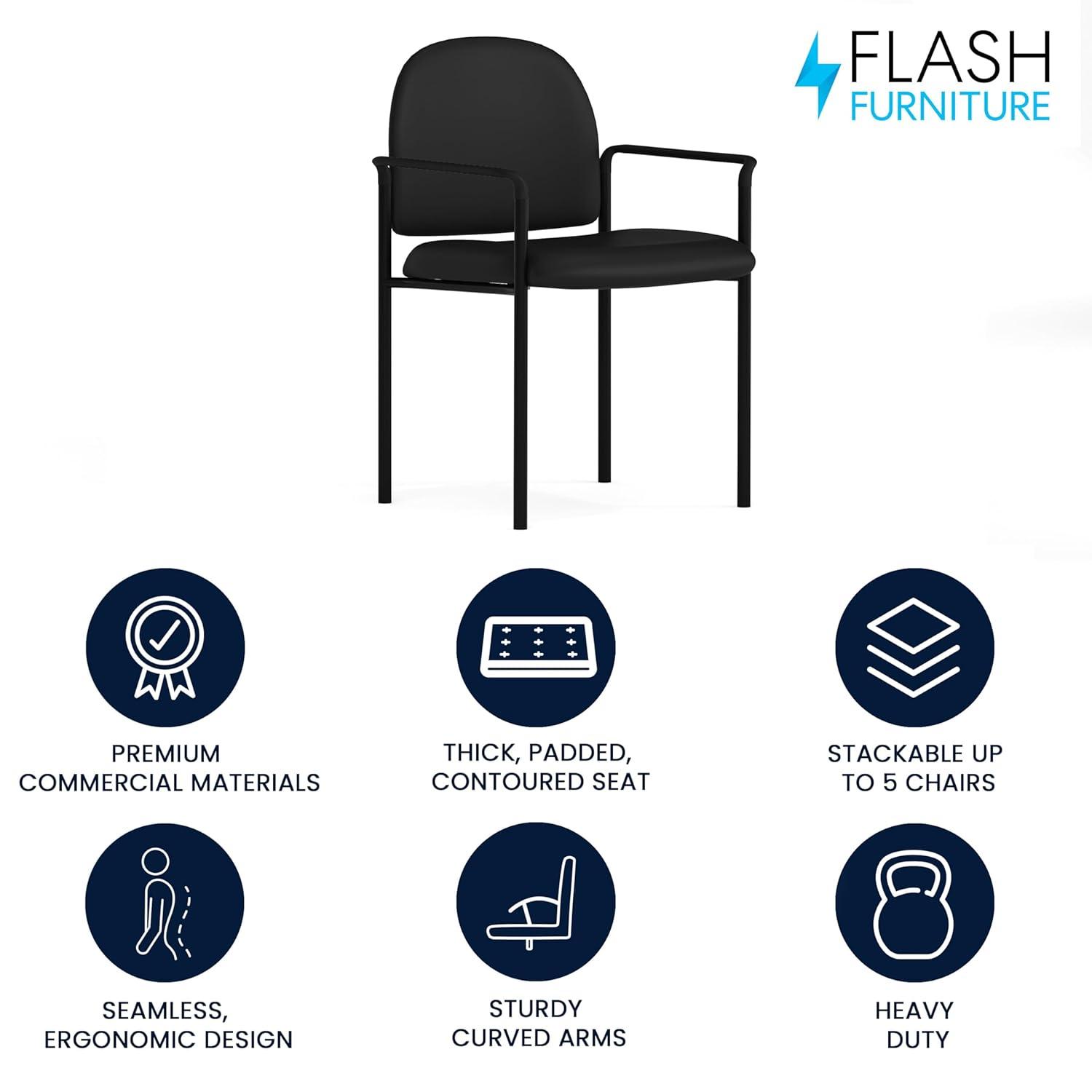 Prather Tania Comfort Vinyl Upholstered Stackable Side Reception Chair by Flash Furniture