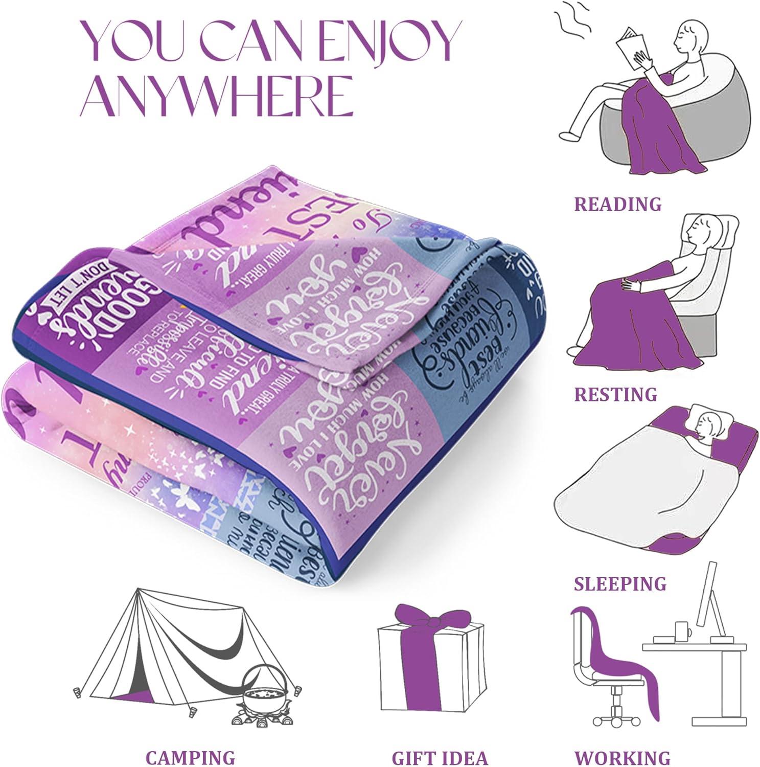 Gifts for Best Friend Woman, Best Friend Birthday Gifts for Women, Bestie BFF Soul Sister Graduation Gift Ideas for Women Blanket 60"x 50", Friendship Unique Gifts