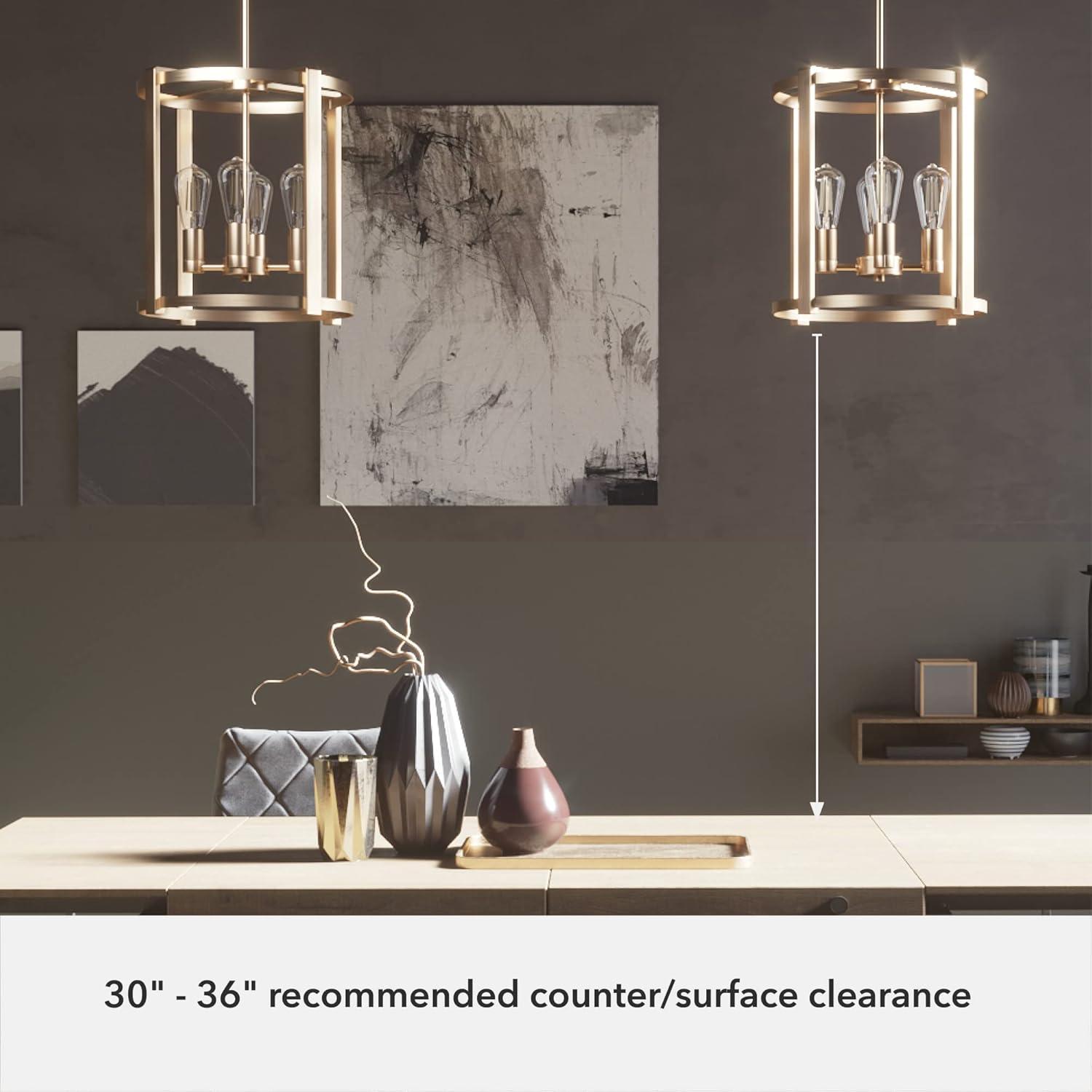 19959-Hunter Fans-Astwood 4-Light Lantern Chandelier in Caged Style-16 Inches Wide by 25.5 Inches High-Alturas Gold Finish