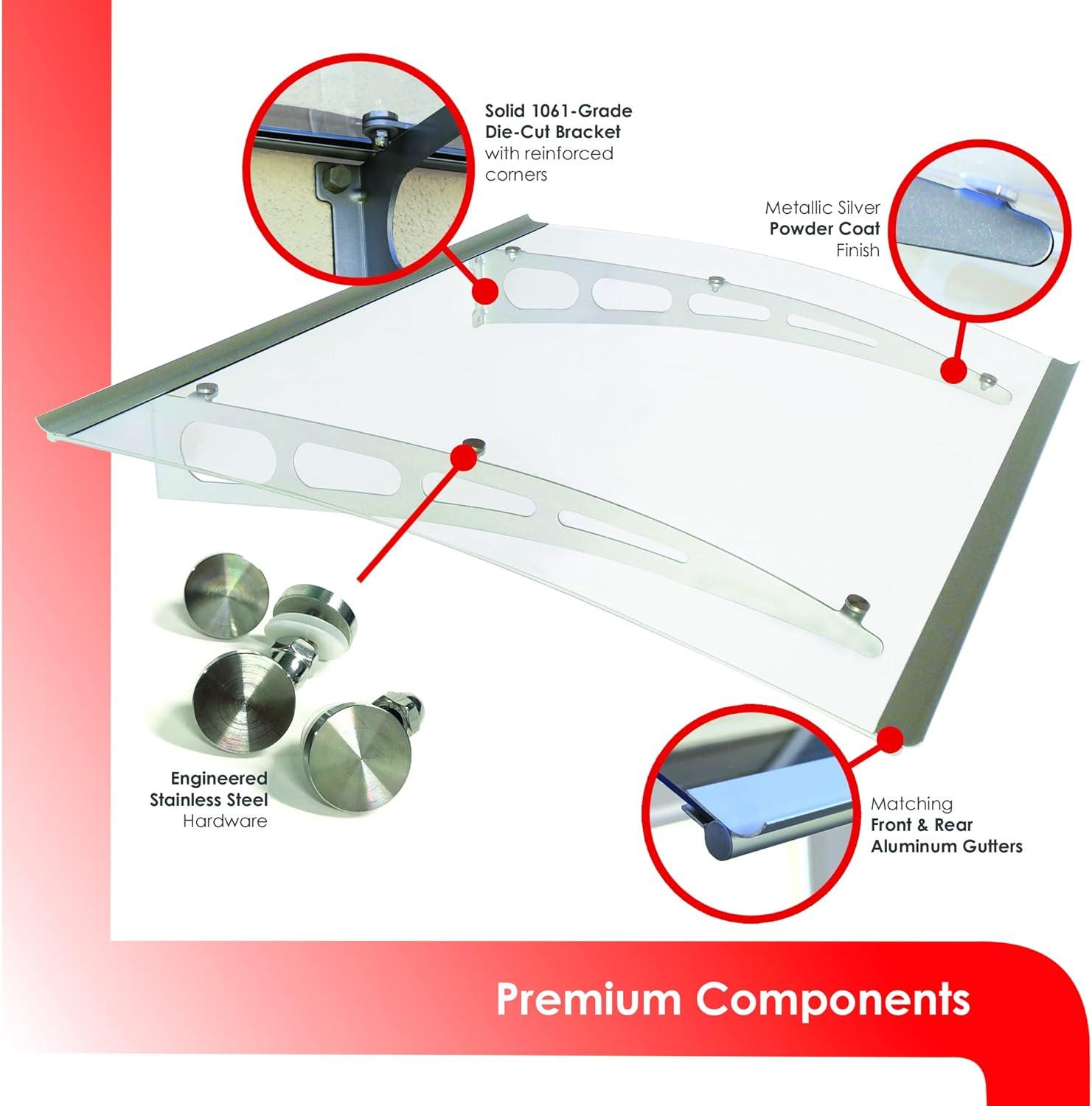 Advaning 7.9'' D Polycarbonate Cover Retractable Door / Window Awning