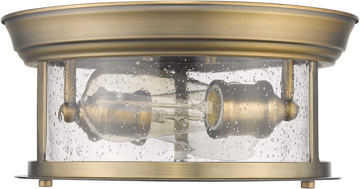 Sonna 11" Brushed Nickel Flush Mount Light with Clear Glass Shade