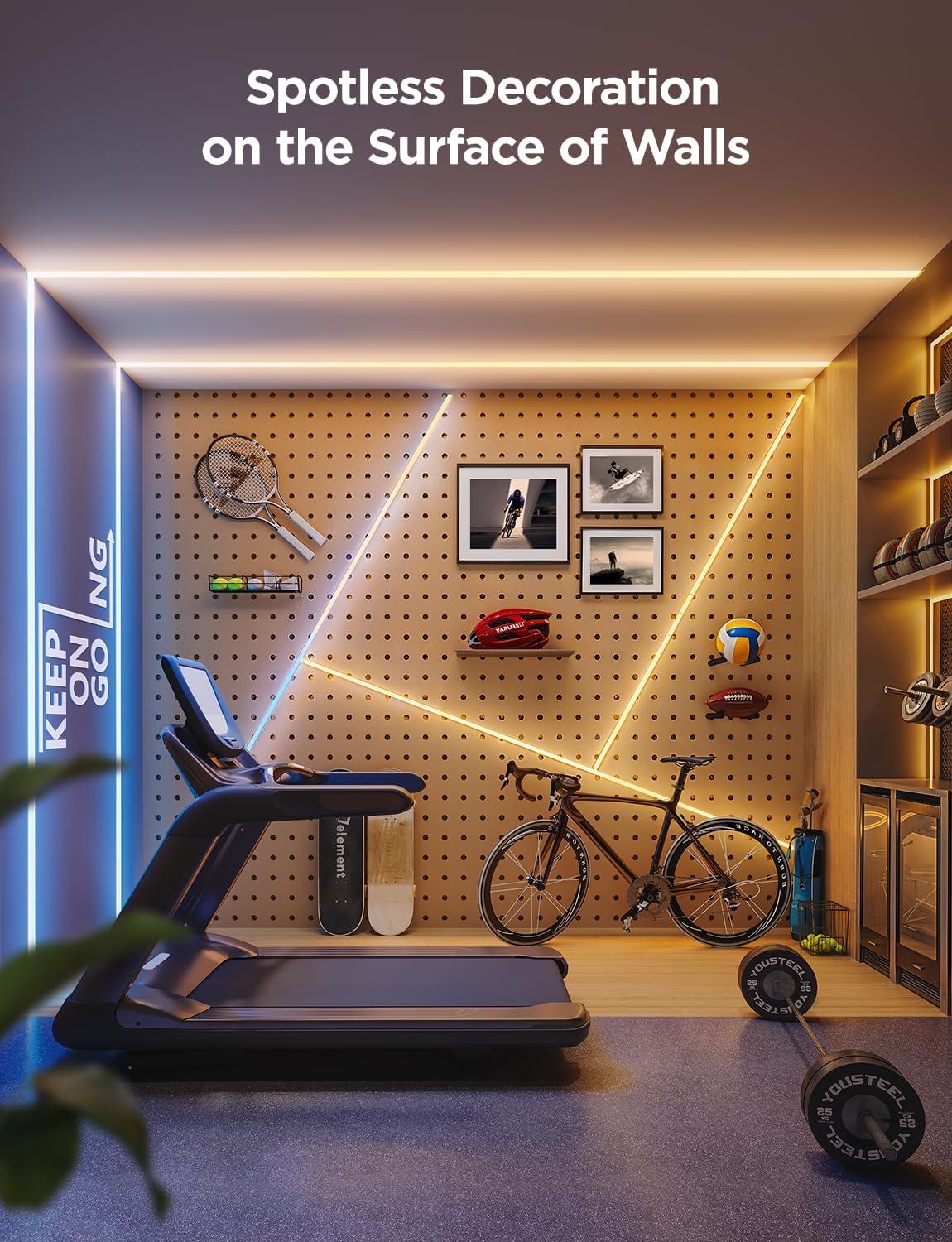 Govee COB LED Strip Light Pro, LED Lights for Bedroom Compatible with Alexa, Google Assistant and Matter, RGBICW Light with Warm White, Smart Strip Light, Color Changing, for Cabinet, 16.4ft