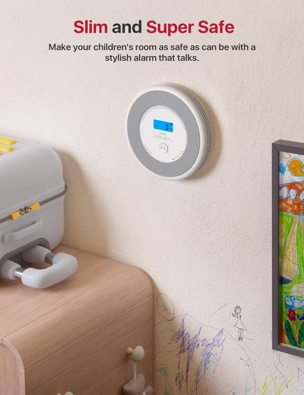 X-Sense Combination Smoke and Carbon Monoxide Detector with Voice Location, Interconnected Smoke Detector Carbon Monoxide Detector Combo with Base Station (Included), Model XP0A-MR31