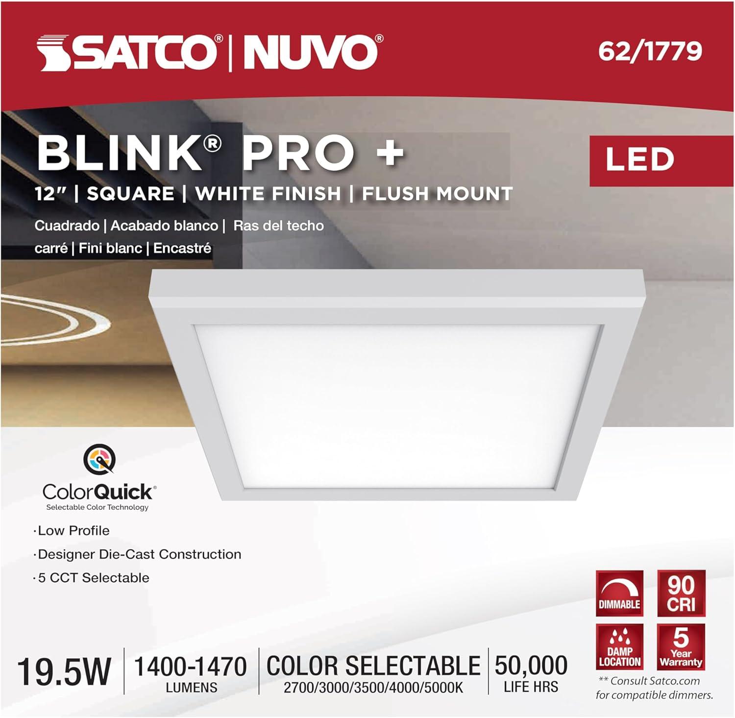 Nuvo Blink Dimmable Square Flush Mount