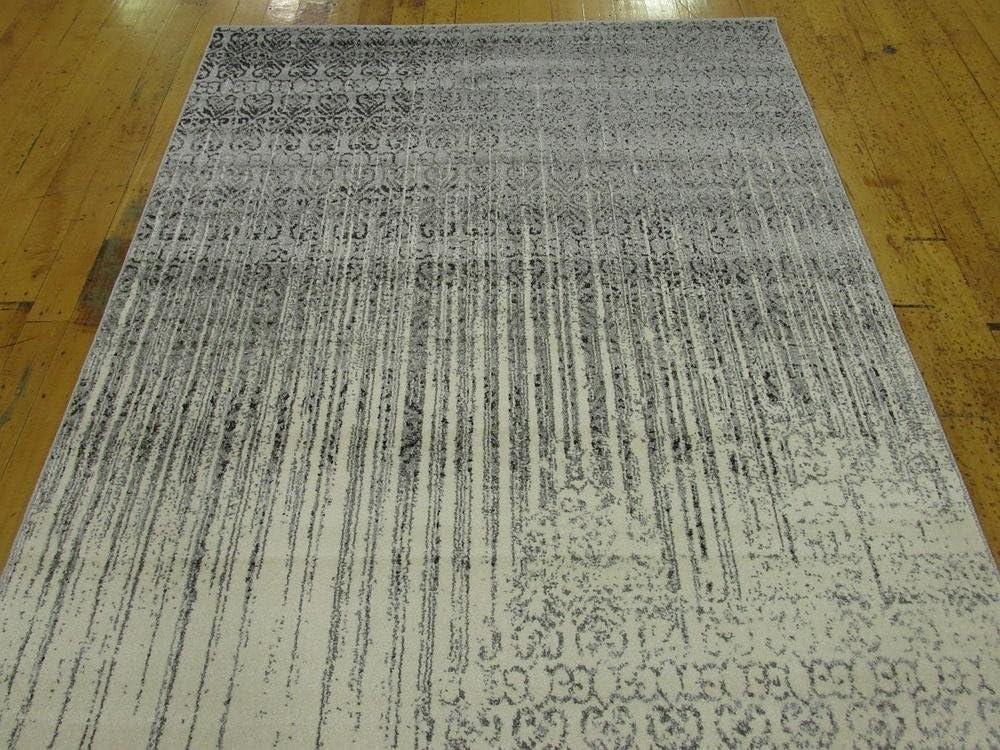 Unique Loom Del Mar Collection Area Rug - Jennifer (5' 1" x 8' Rectangle Gray/Black)