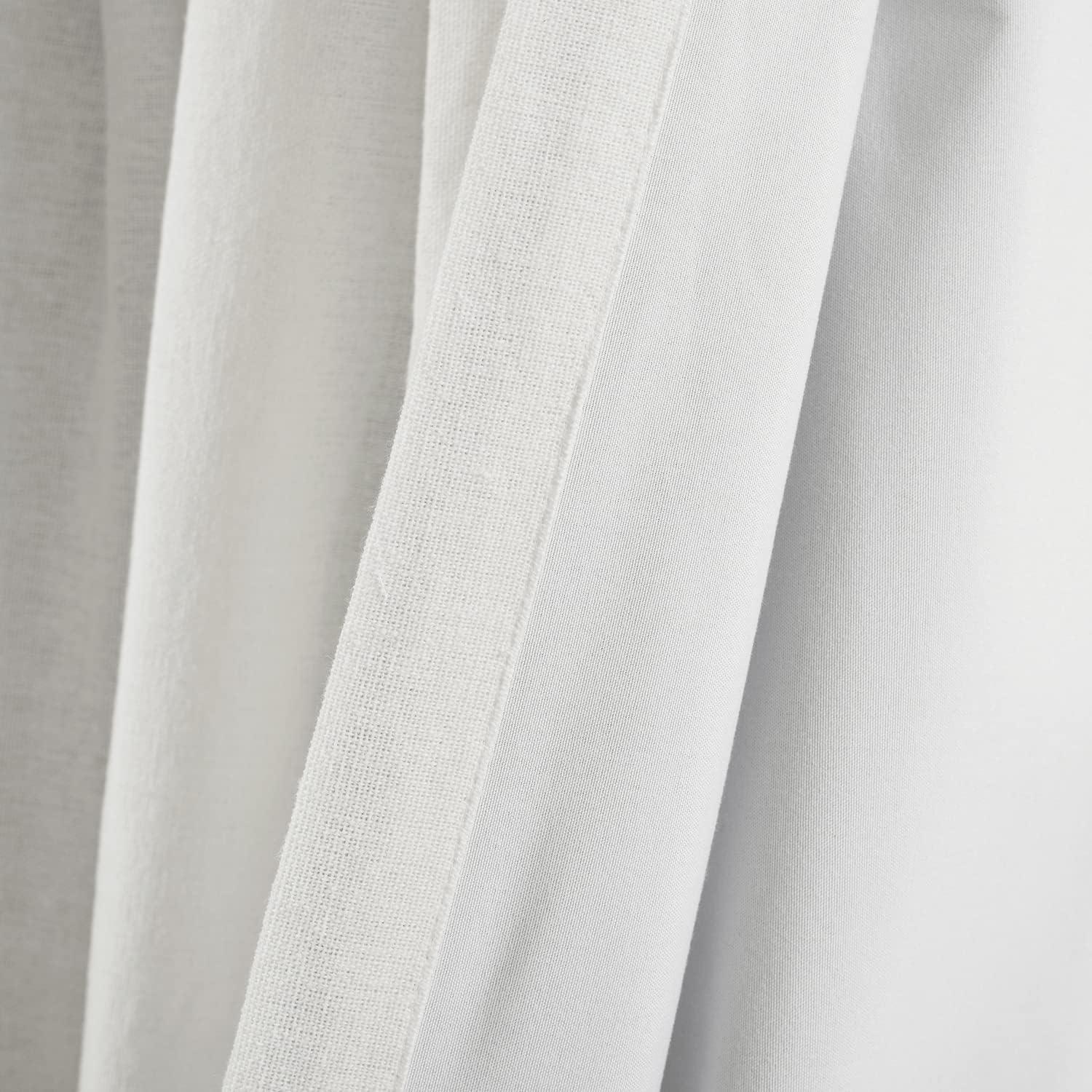 Lush Decor Linen Button Cotton Blend Blackout Thermal Rod Pocket Single Curtain Panel