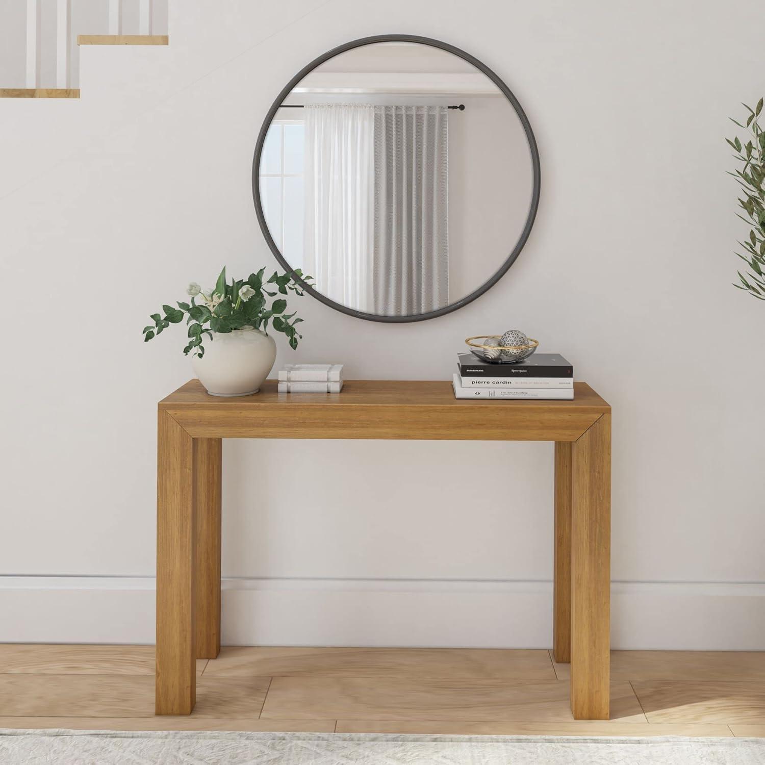 Plank+Beam 46" Modern Solid Wood Console Table, Narrow Entryway Table, Behind The Couch