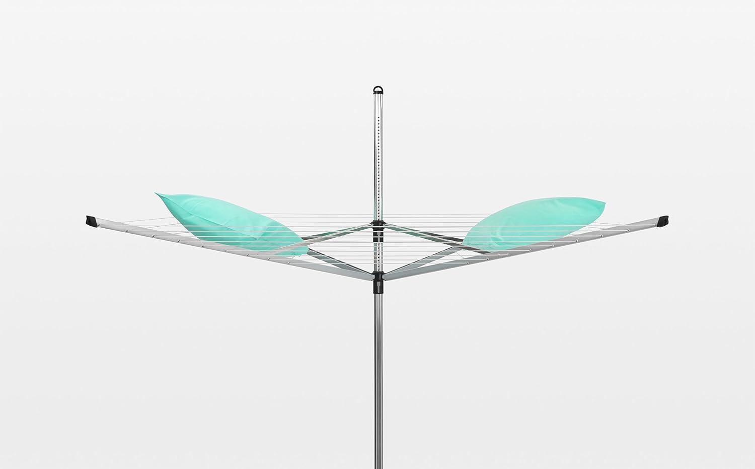 Brabantia Adjustable Gray Steel Outdoor Rotary Clothesline with Accessories