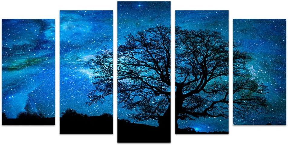 XLarge Starry Night Galaxy Landscape Canvas Wall Art