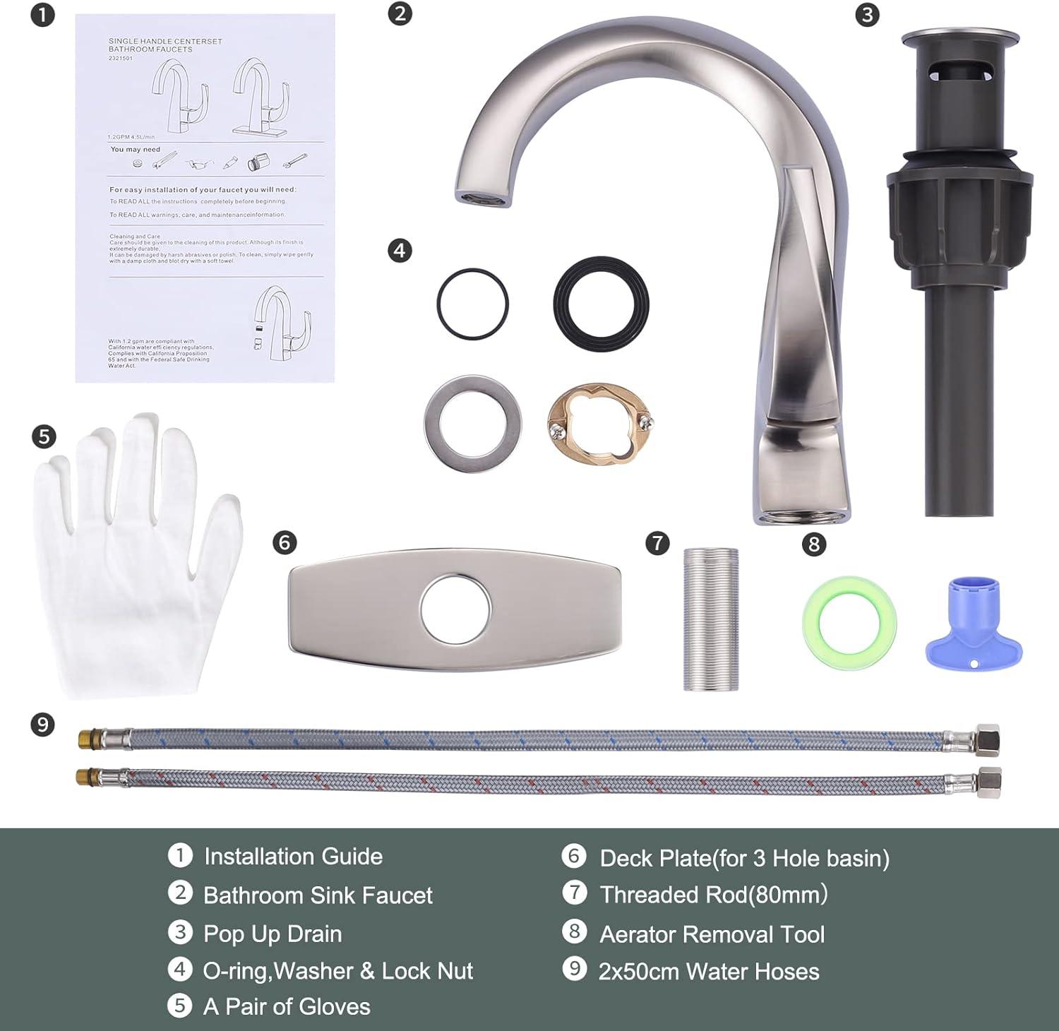 Single-Hole Single-handle Bathroom Faucet with Drain Assembly