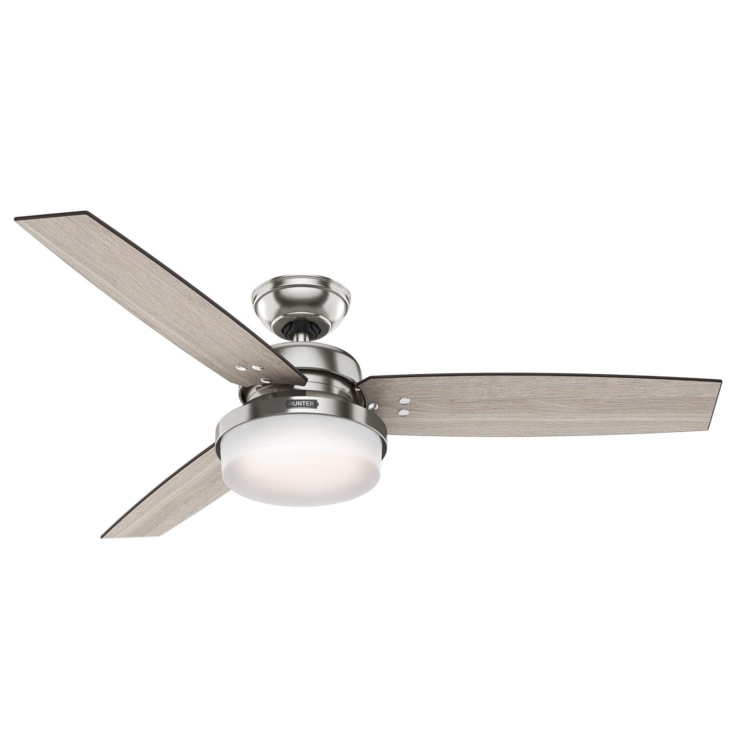 52" Sentinel Ceiling Fan with Remote Nickel: WhisperWind Motor, Reversible - Hunter Fan