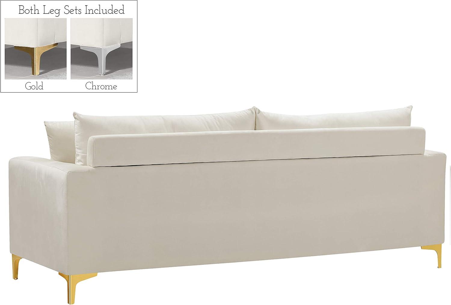 Meridian Furniture Naomi Cream Velvet Sofa