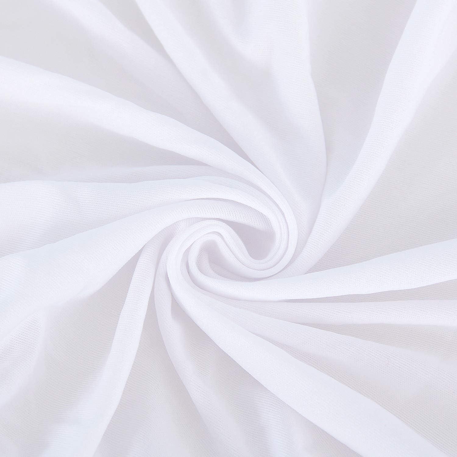 Box Spring Cover Queen Size, Elastic Fabric Wrap Around 4 Sides Bed Skirt, Sleek Alternative for Bed Skirts for Hotel/Home, Fits Box Springs up to 13”, White