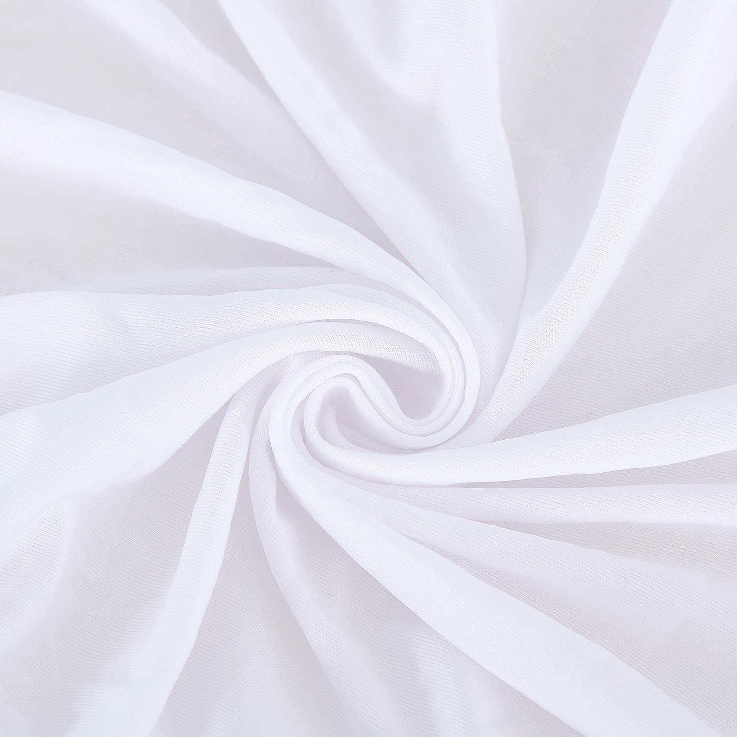 Box Spring Cover Queen Size, Elastic Fabric Wrap Around 4 Sides Bed Skirt, Sleek Alternative for Bed Skirts for Hotel/Home, Fits Box Springs up to 13”, White