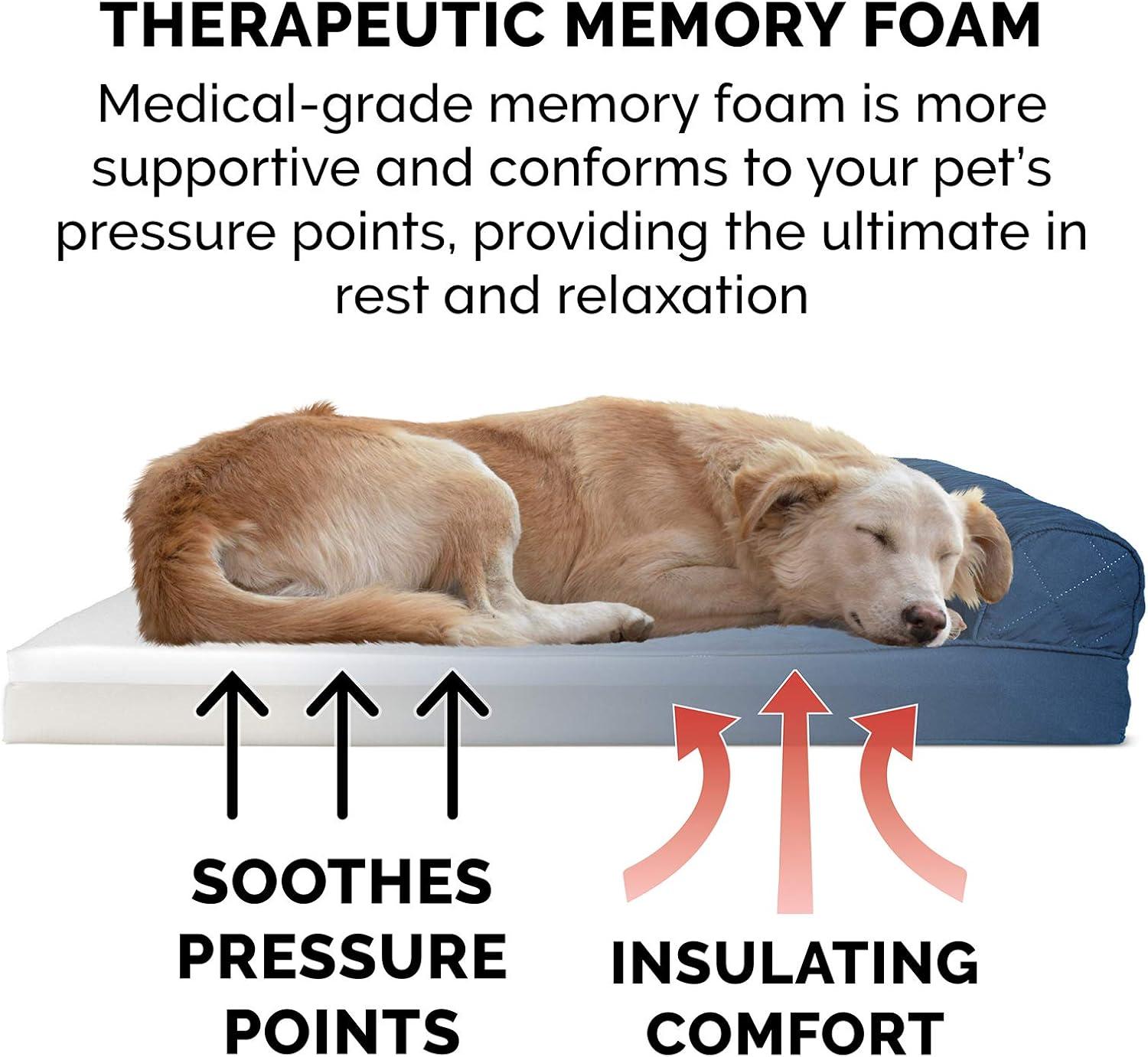 FurHaven Quilted Orthopedic Bolster Sofa Pet Bed