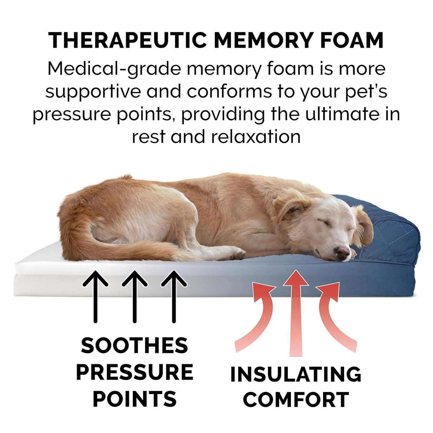 FurHaven Quilted Orthopedic Bolster Sofa Pet Bed