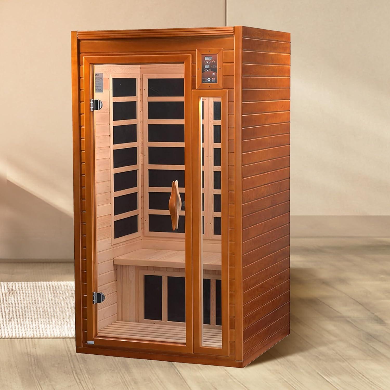 DYNAMIC SAUNAS Barcelona 1 to 2 Person Low EMF FAR Infrared Home Sauna