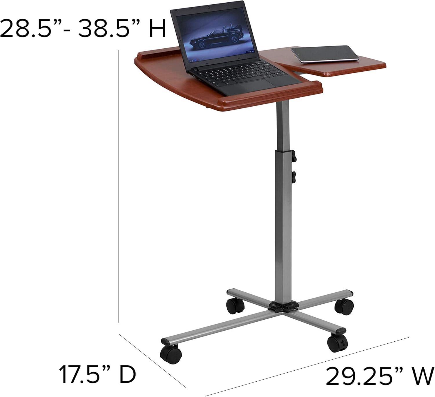 Robertson Angle and Height Adjustable Mobile Laptop Computer Table with Cherry Top