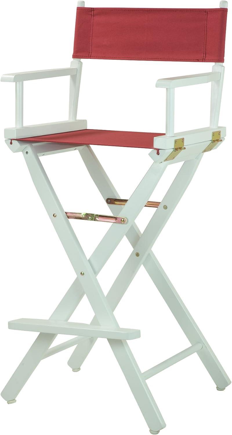 Director's Stool 30 Inch, White Wood Base with Multiple Seat Color Choices