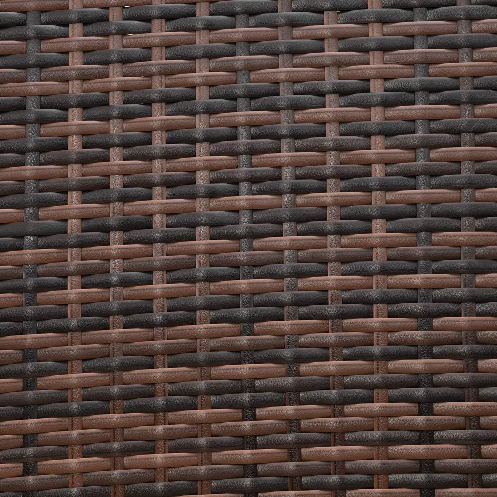 Hassch 24" Counter Height Rattan Wicker Bar Stools Set of 4, Bistro Pub Backless Barstools, Kitchen Dining Room Chairs, Indoor Outdoor Furniture (Brown)