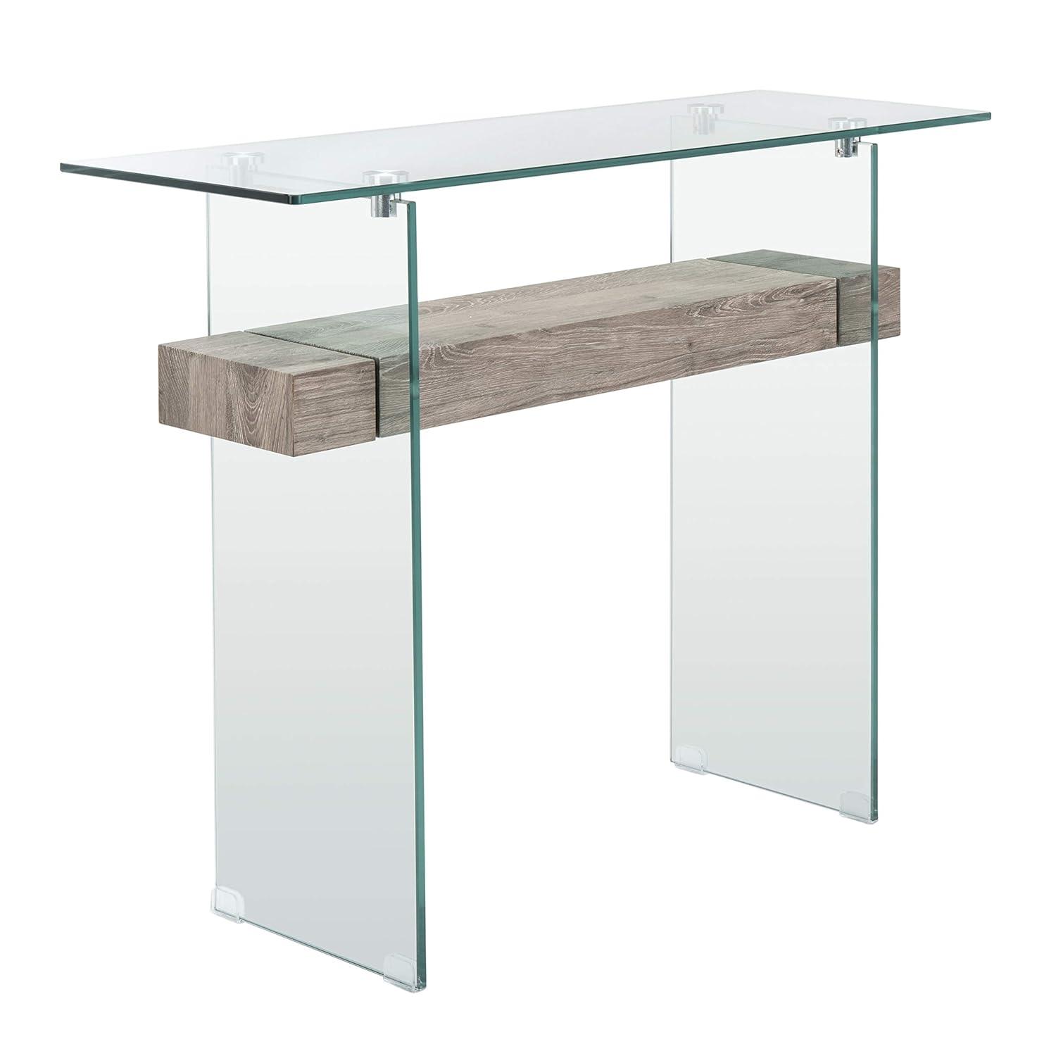 Kayley Console Table - Glass/Grey Oak - Safavieh