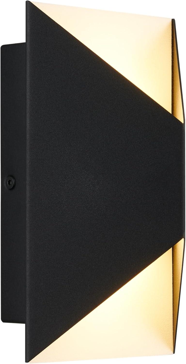 Black Aluminum Modern Outdoor LED Lantern Sconce