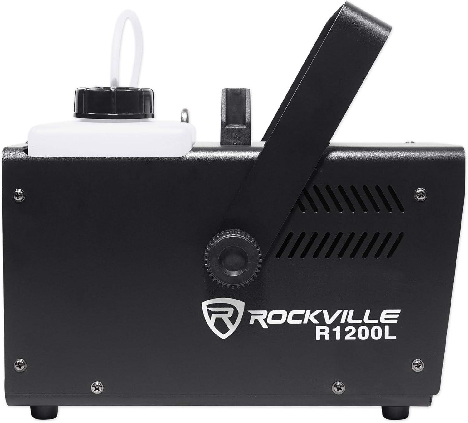 Rockville R1200L Fog/Smoke Machine w LED Lights/Strobe, 7 Channel DMX+2 Remotes