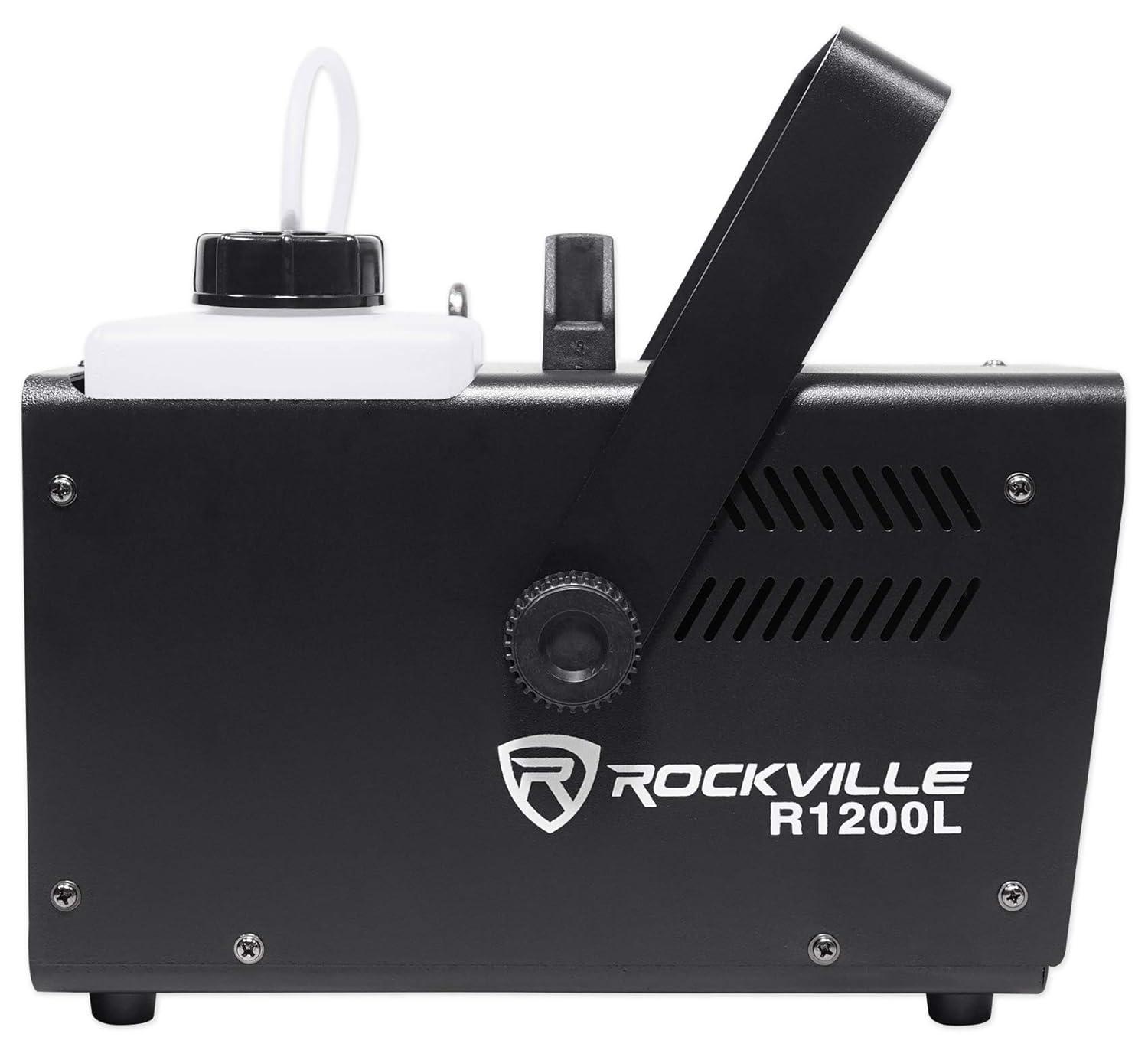 Rockville R1200L Fog/Smoke Machine w LED Lights/Strobe, 7 Channel DMX+2 Remotes