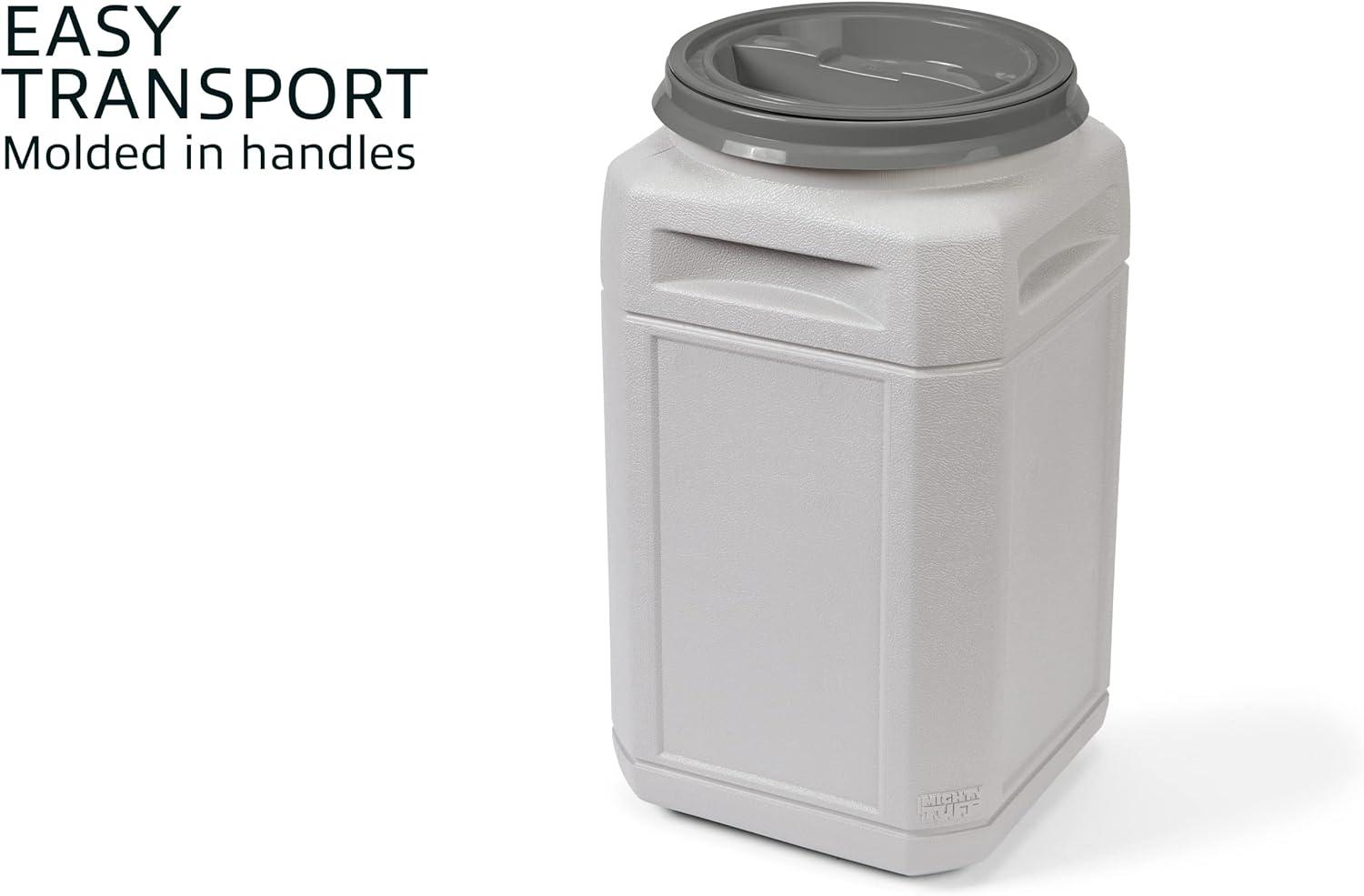 Mighty Tuff 13 Gal, up to 54 Lbs. Pet Food Storage Container with Airtight Twist Lid and Built-In Handles