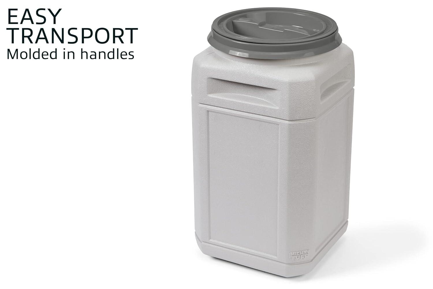 Mighty Tuff 13 Gal, up to 54 Lbs. Pet Food Storage Container with Airtight Twist Lid and Built-In Handles