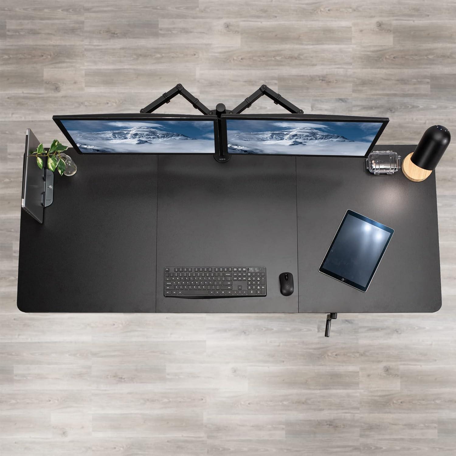 Black 71in x 30in Manual Height Adjustable Desk