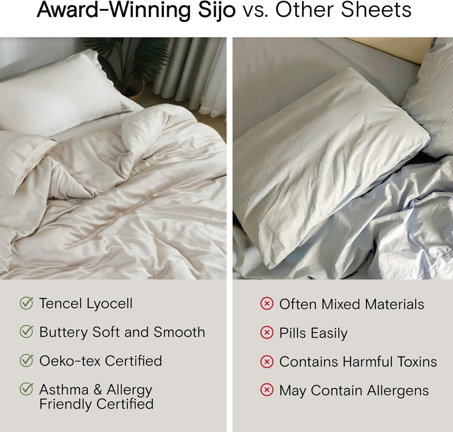 SIJO AiryWeight Tencel Duvet Cover, 100% Lyocell Derived from Eucalyptus, Buttery Soft, Best Cooling Sheets by Architectural Digest (Sky, Twin/Twin XL 70"x90")