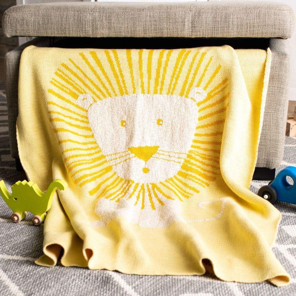 SAFAVIEH Dandy Lion Cotton 32" x 40" Baby Throw, Yellow