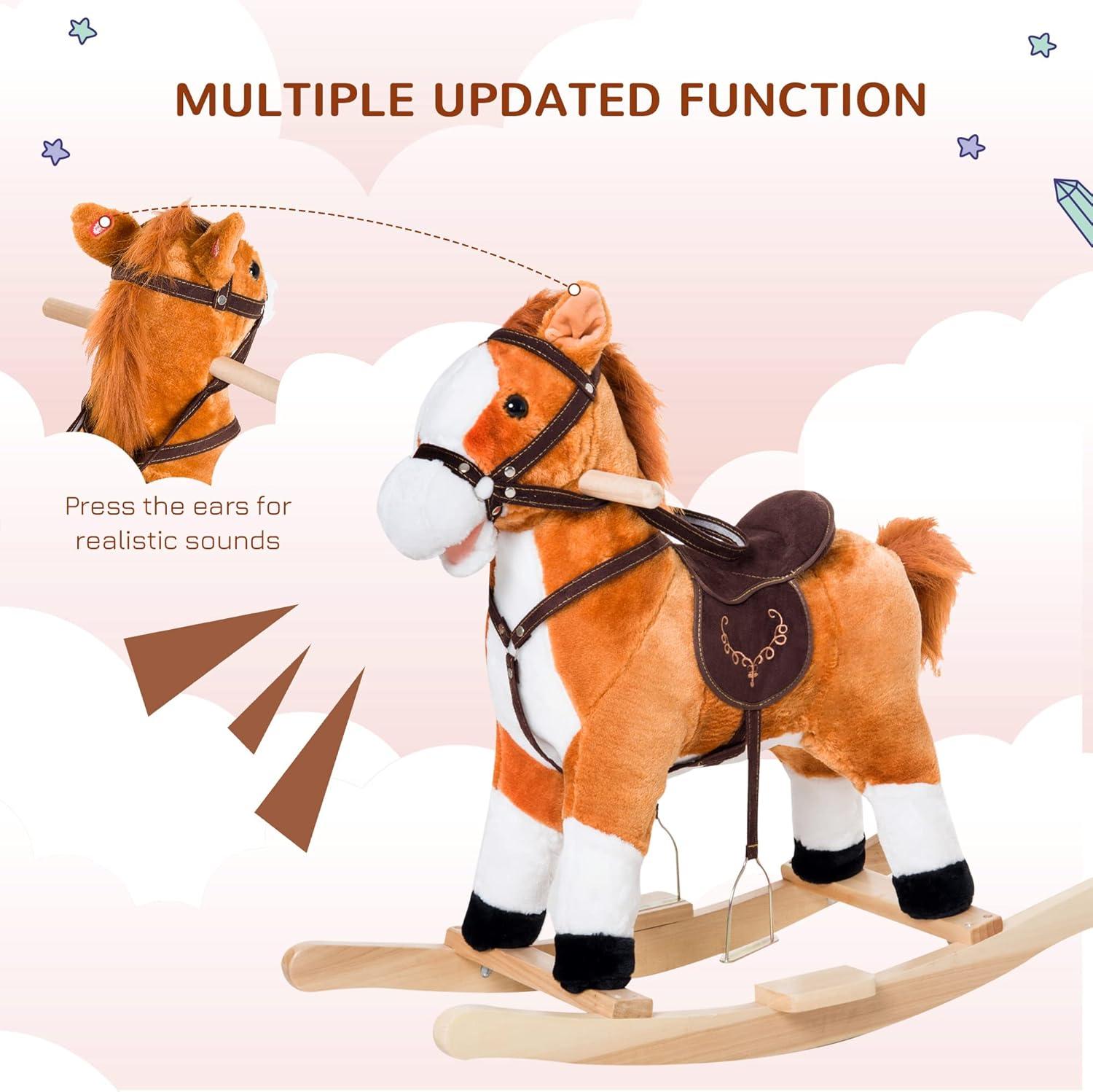 Qaba Kids Plush Toy Rocking Horse