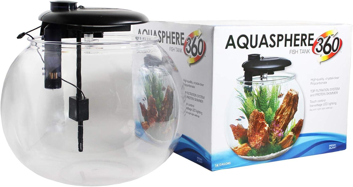 Penn-Plax AquaSphere 360 Polycarbonate Bowl-Shaped Aquarium for Fish– 14 Gallons