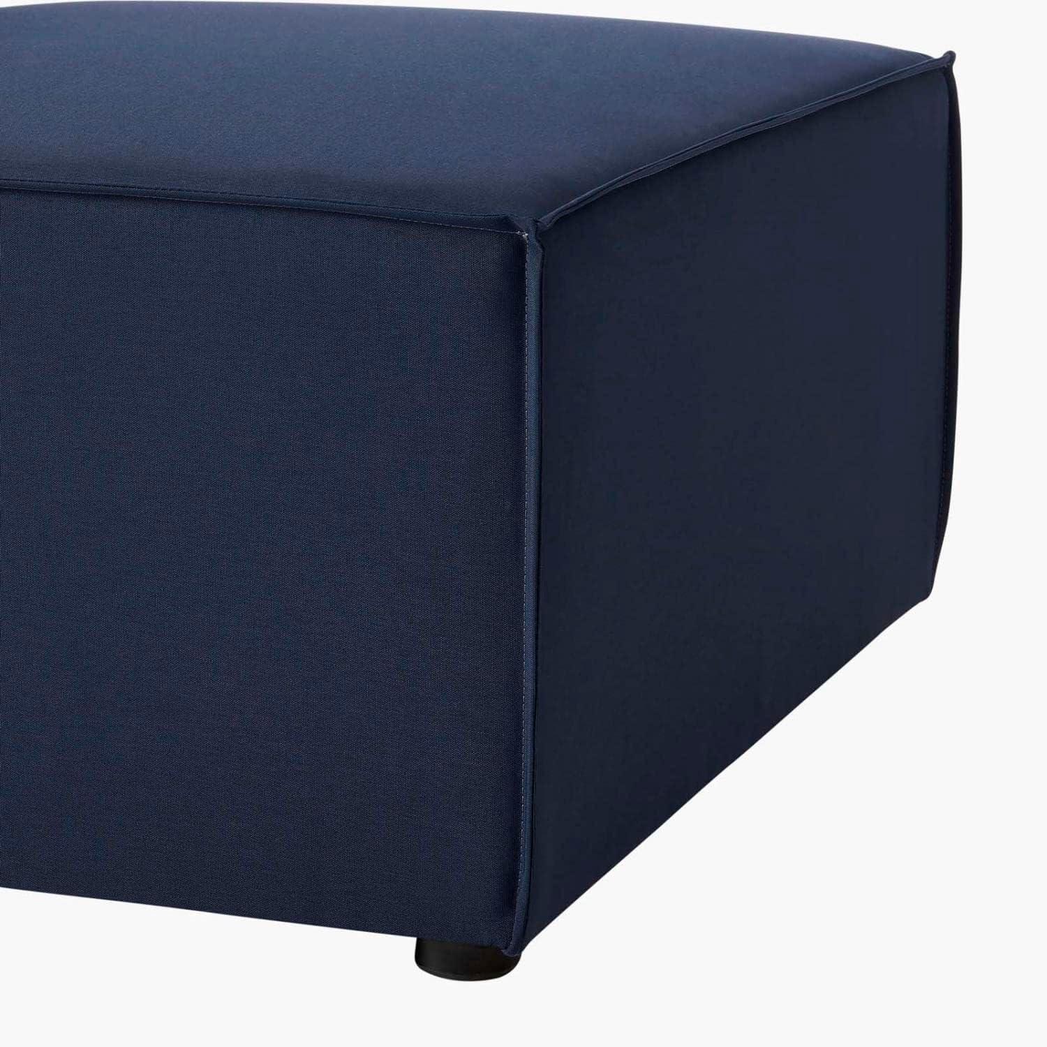 Navy Blue Fabric Upholstered Outdoor Armless Chair