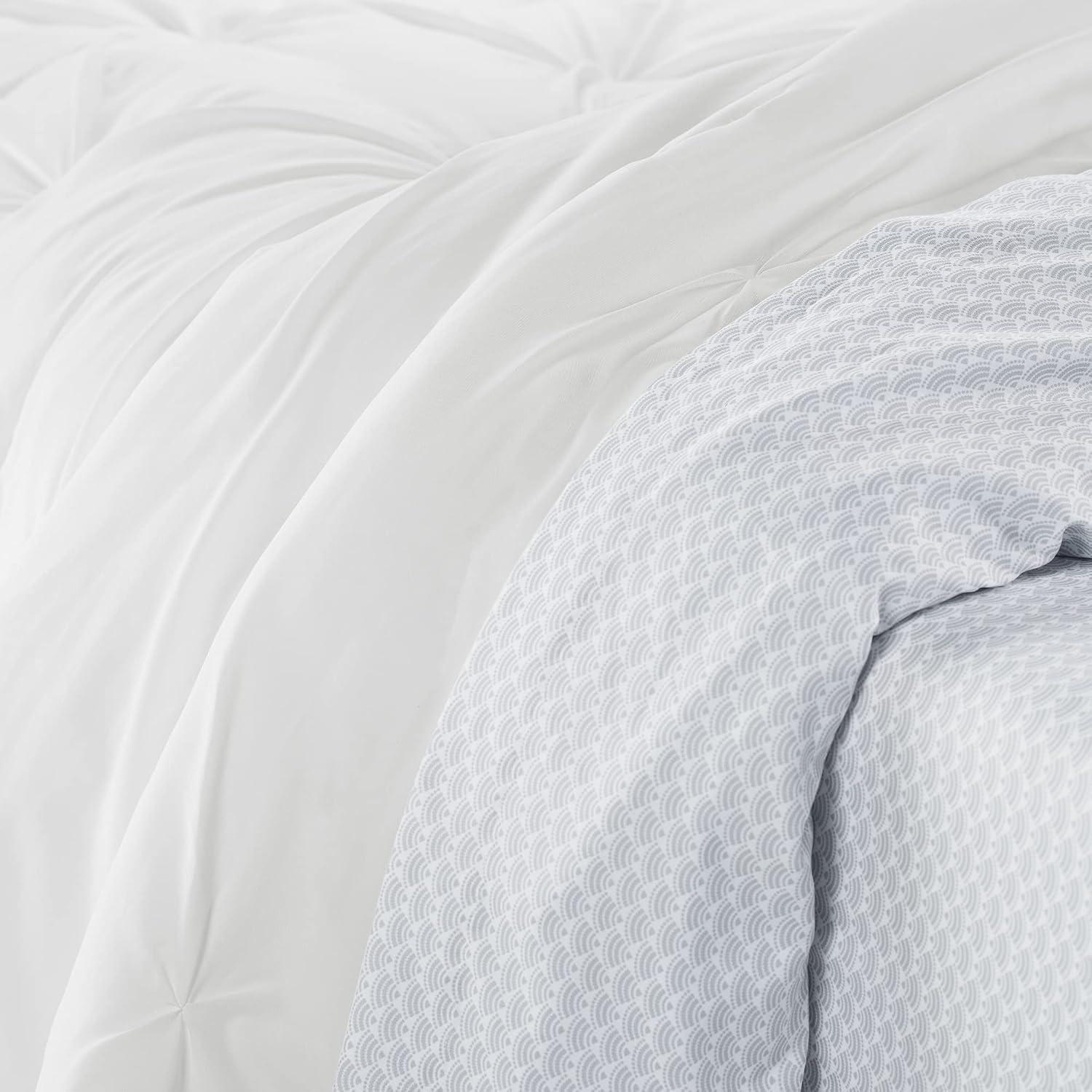 7pc Queen Simply Clean Pleated Bed in a Bag White - Serta: Polyester, Stain-Resistant, Machine Washable