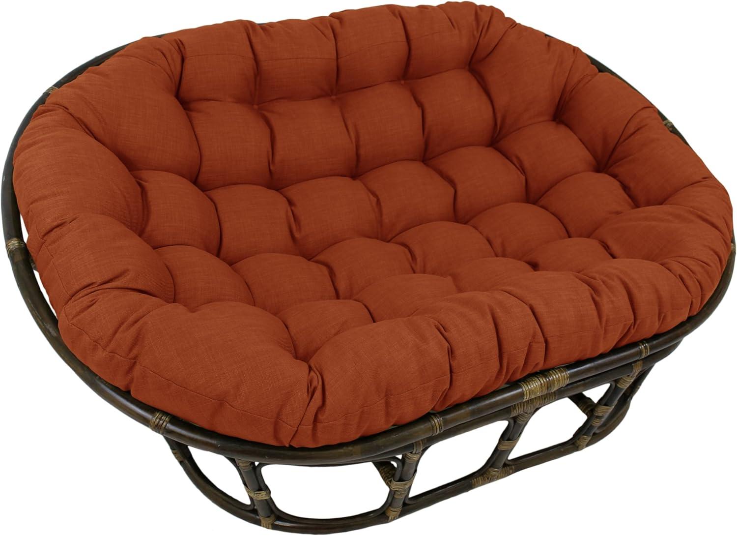 Blazing Needles 65-inch by 48-inch Solid Outdoor Spun Polyester Double Papasan Cushion