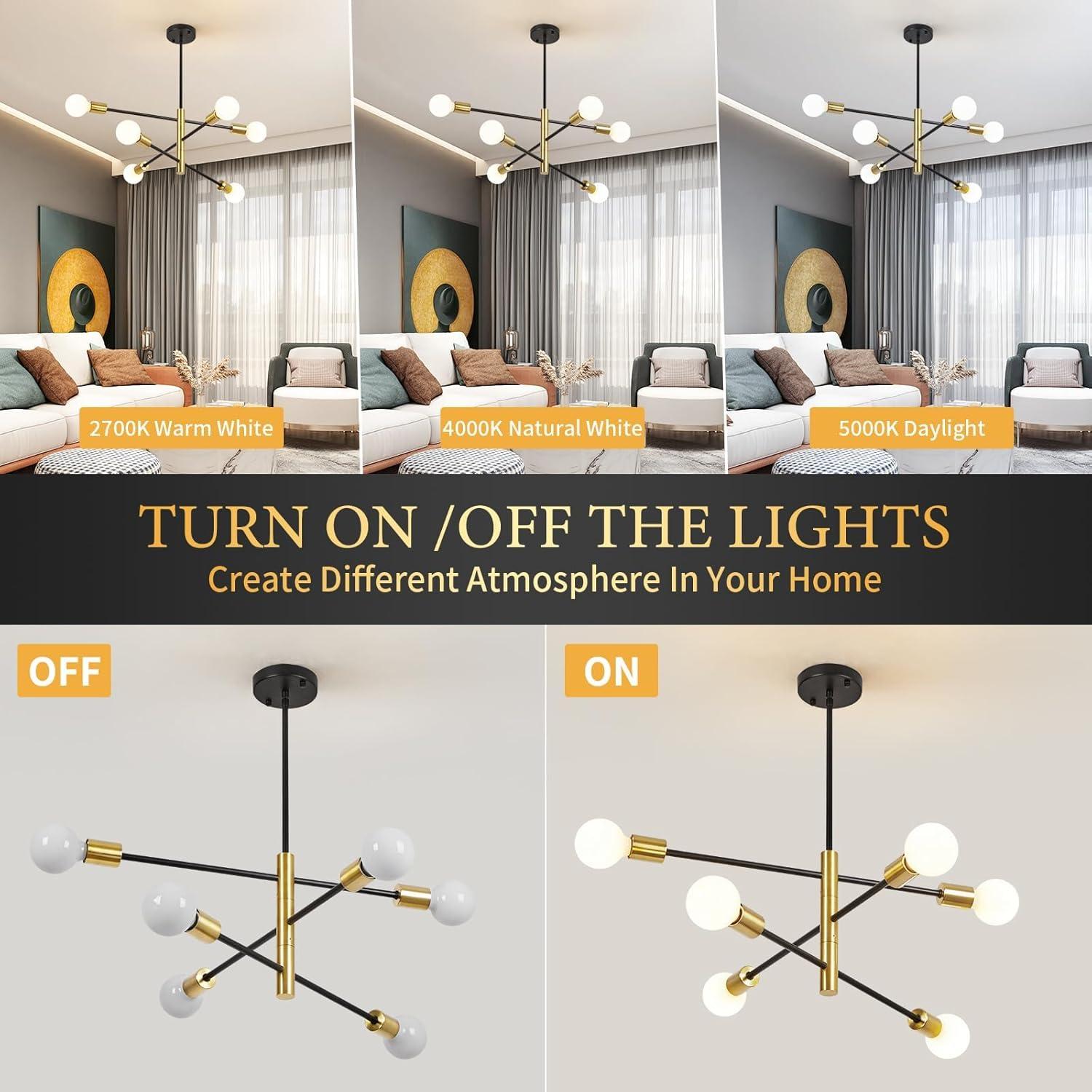 Cobina 6 - Light Dimmable Sputnik Sphere Chandelier