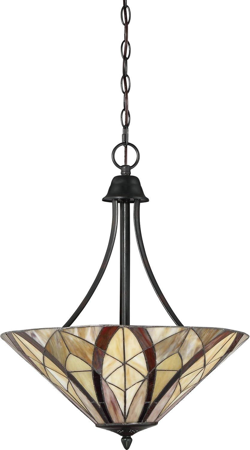 Quoizel TFVY2819VA Victory 3 Light 19 inch Valiant Bronze Pendant Ceiling Light, Naturals