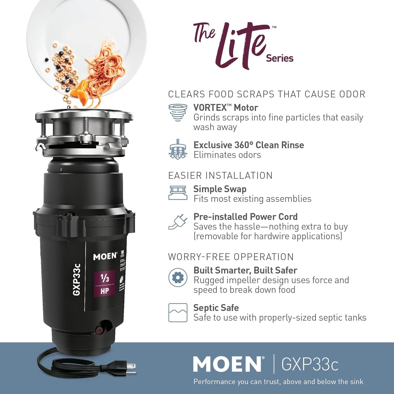 Moen Gx Pro 1/3 HP Continuous Feed Garbage Disposal